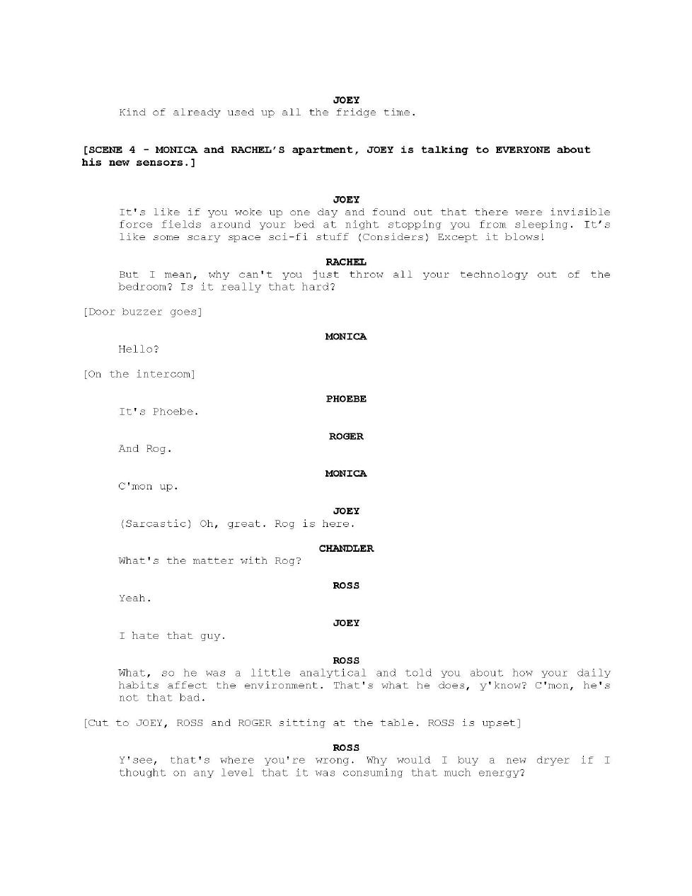 Pilot screenplay, page 6.